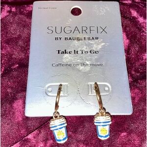 NEW SUGARFIX by Baublebar coffee Caffeine on the Move earrings Starbucks Dunkin